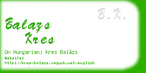 balazs kres business card